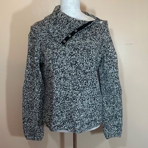 Jones New York Country Black/White Knit Convertible Turtle Neck